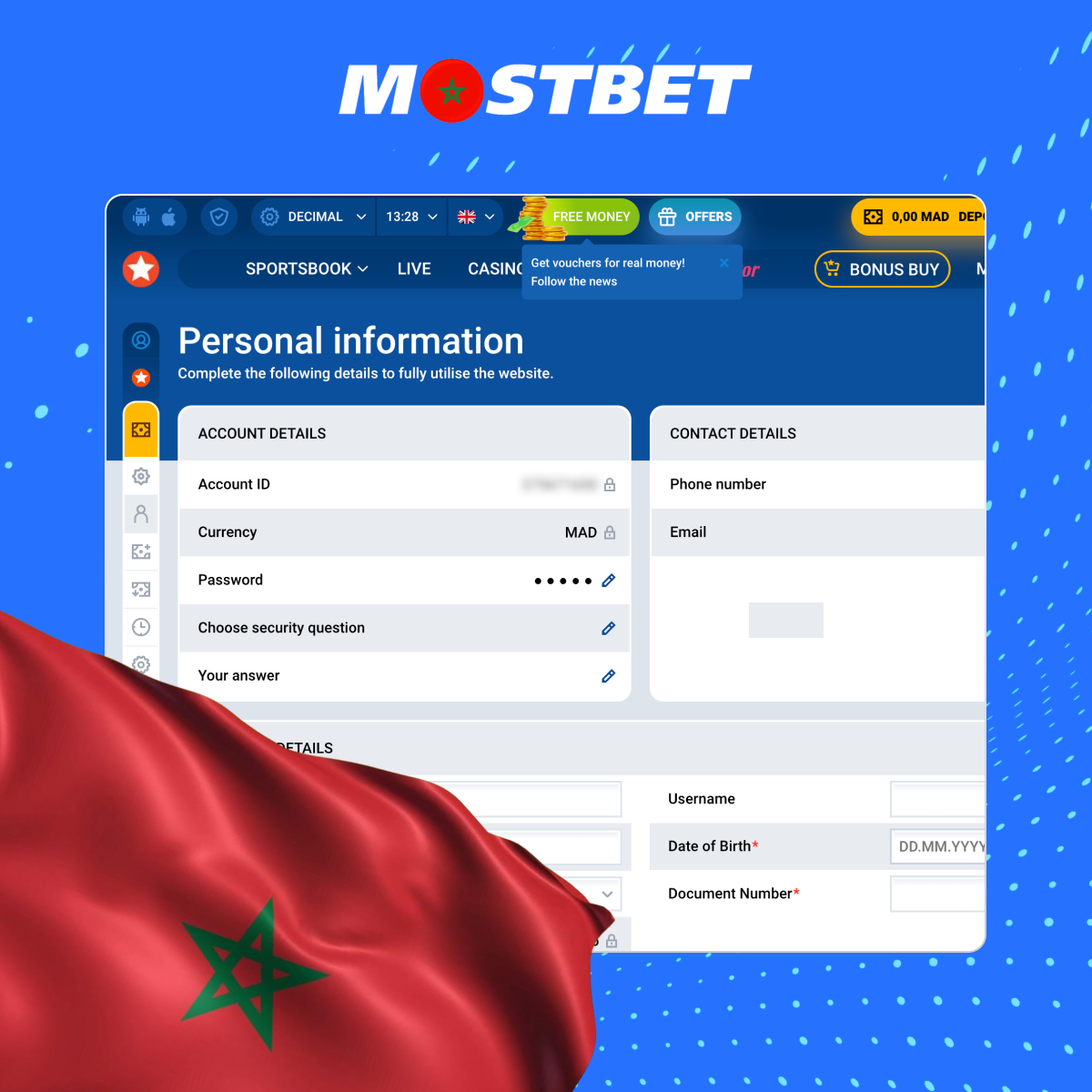 تأكد من عمرك عن طريق التحقق من بياناتك على موقع Mostbet الإلكتروني