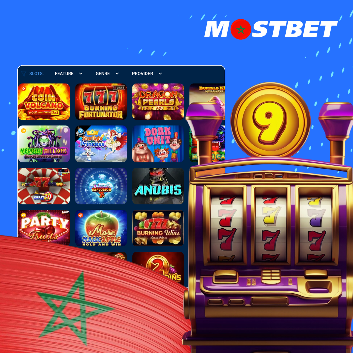 أشهر ألعاب السلوتس في Mostbet المغرب